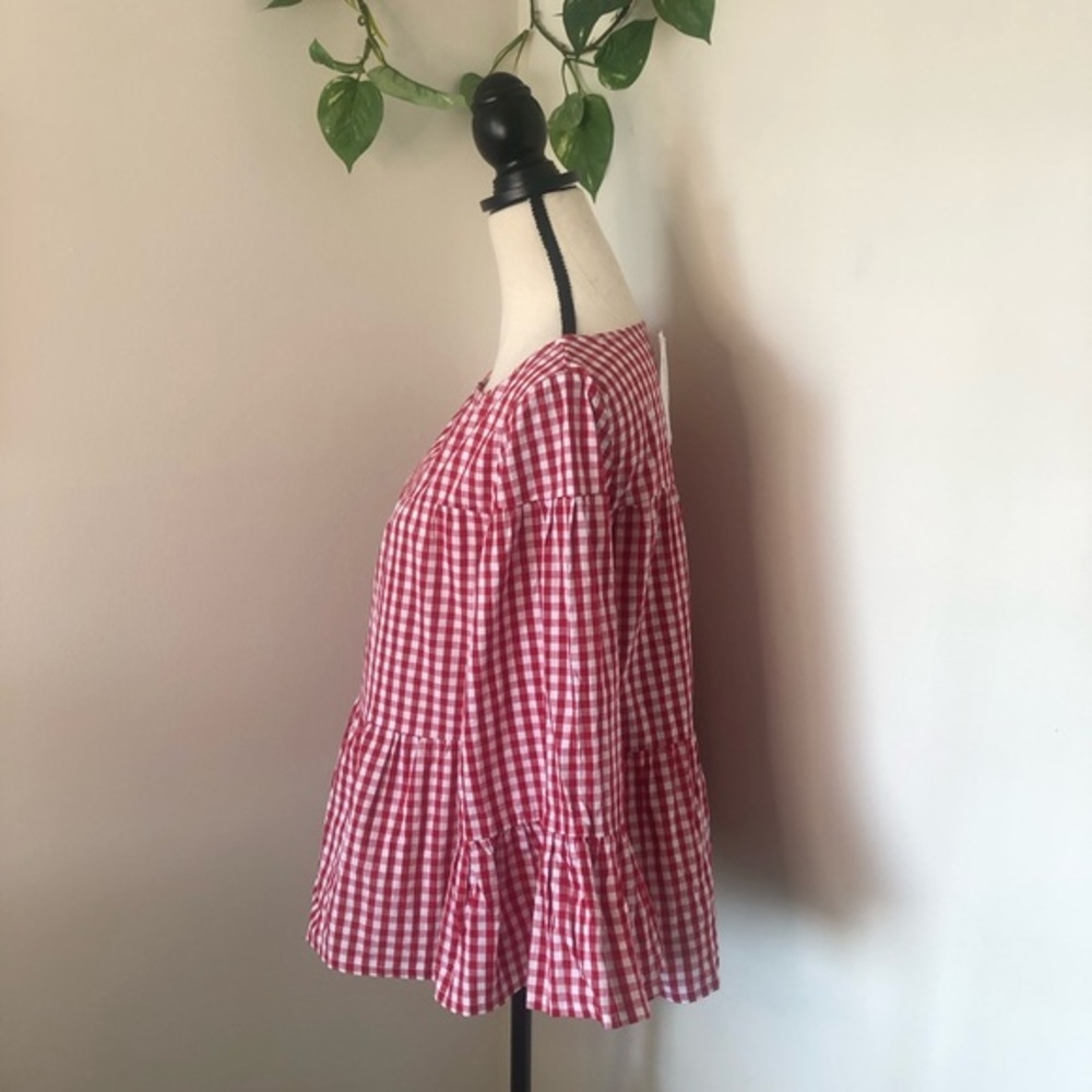 NEW Stevie Hender Gingham Peplum Blouse - Picture 3 of 9